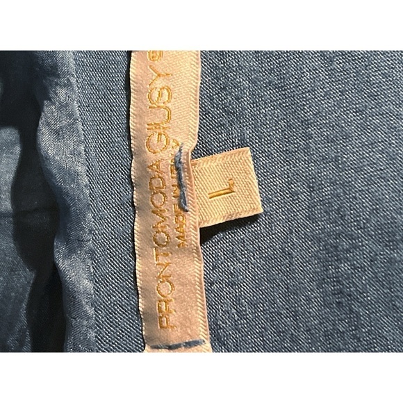 Blue Relaxed Fit Blouse with Ruched Sleeves - Picture 3 of 5